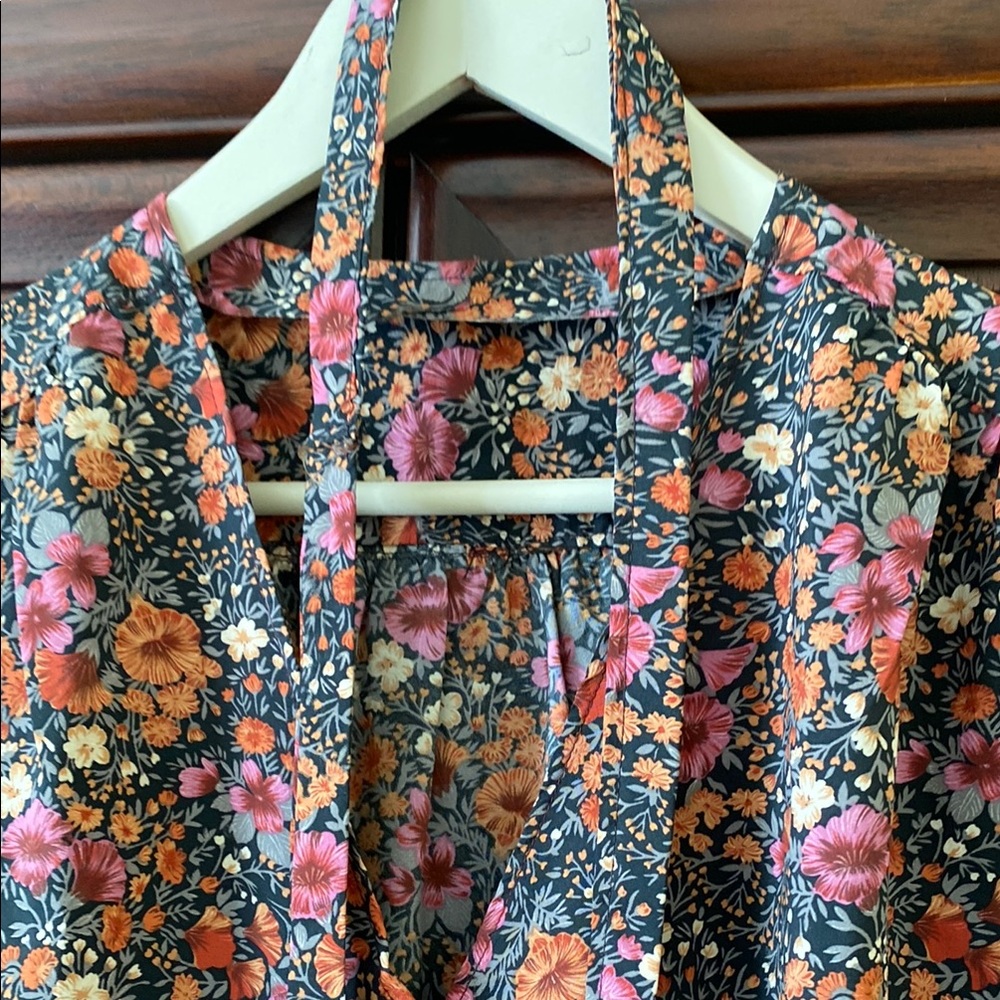 Vintage - Pink and Black Buttoned Midi Dress Flared Short Sleeve - Picture 2 of 8